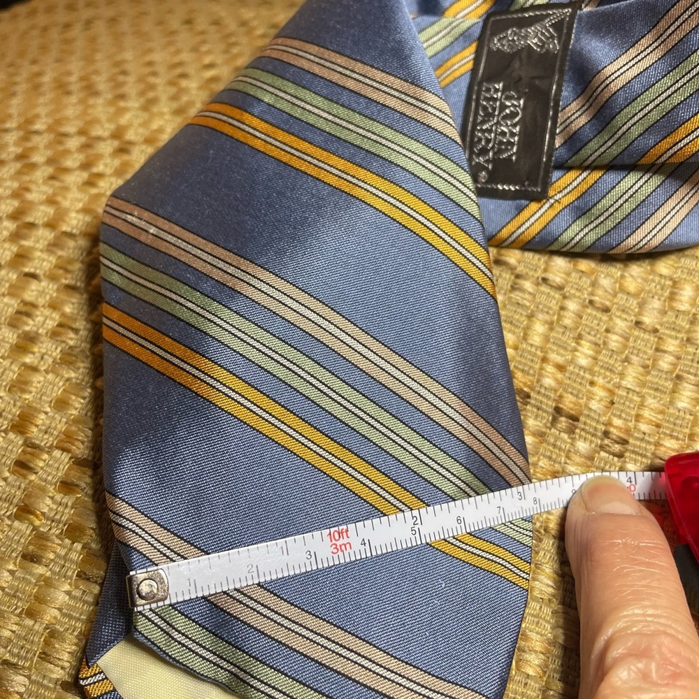 John Henry 100% Silk Tie 3.25” x 54” Baby Blue Stripe